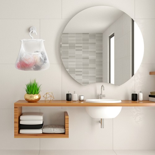 Mesh Kitchen Storage Bag Hanging Bathroom Kitchen Storage Holder Bag - Picture 5 of 11