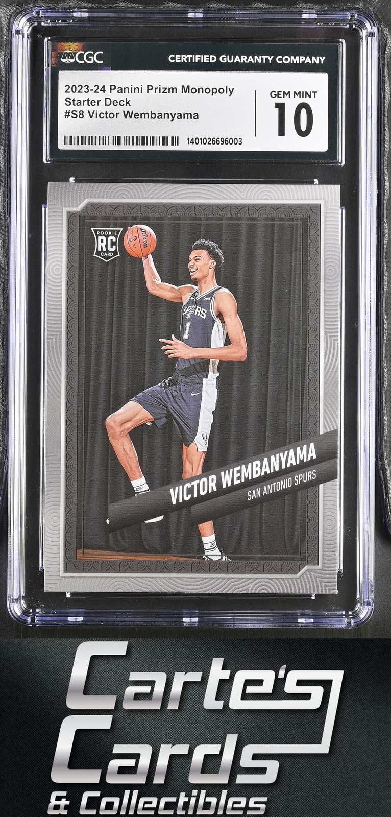 Victor Wembanyama 2023 Panini Prizm Monopoly #S8 Starter Deck Spurs RC CGC 10