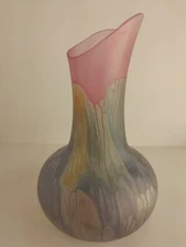  Vintage Rueven Art glass Vase  1980s Art Nouveau   (A5)
