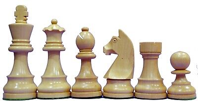 German Knight Plastic Chess Set Brown & Natural Wood Grain Pieces - 3.9  King