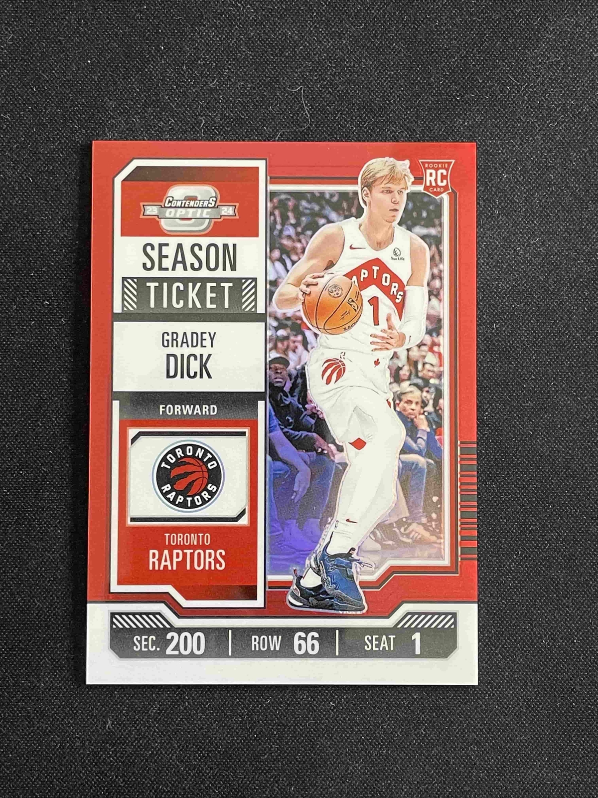Gradey Dick 2023-24 Panini Contenders Optic Season Ticket Red RC#60