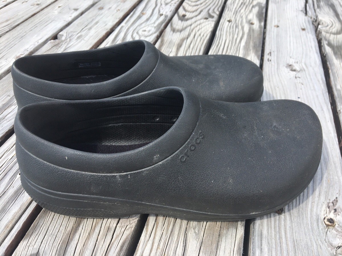BOGO Crocs On The Clock Slip Resistant Work Clog Slip On Black 205073 W12 M10 Crocs On The Clock Work Shoes Black – World of Clogs main image 4