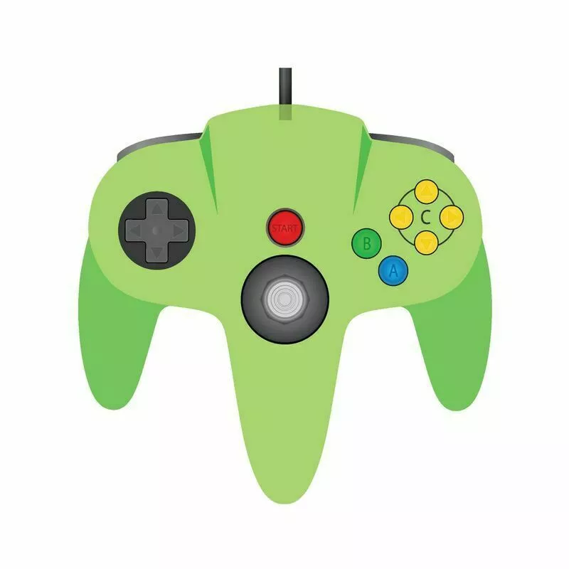 N64 TeknoGame Wired N64 Controller Clear Green