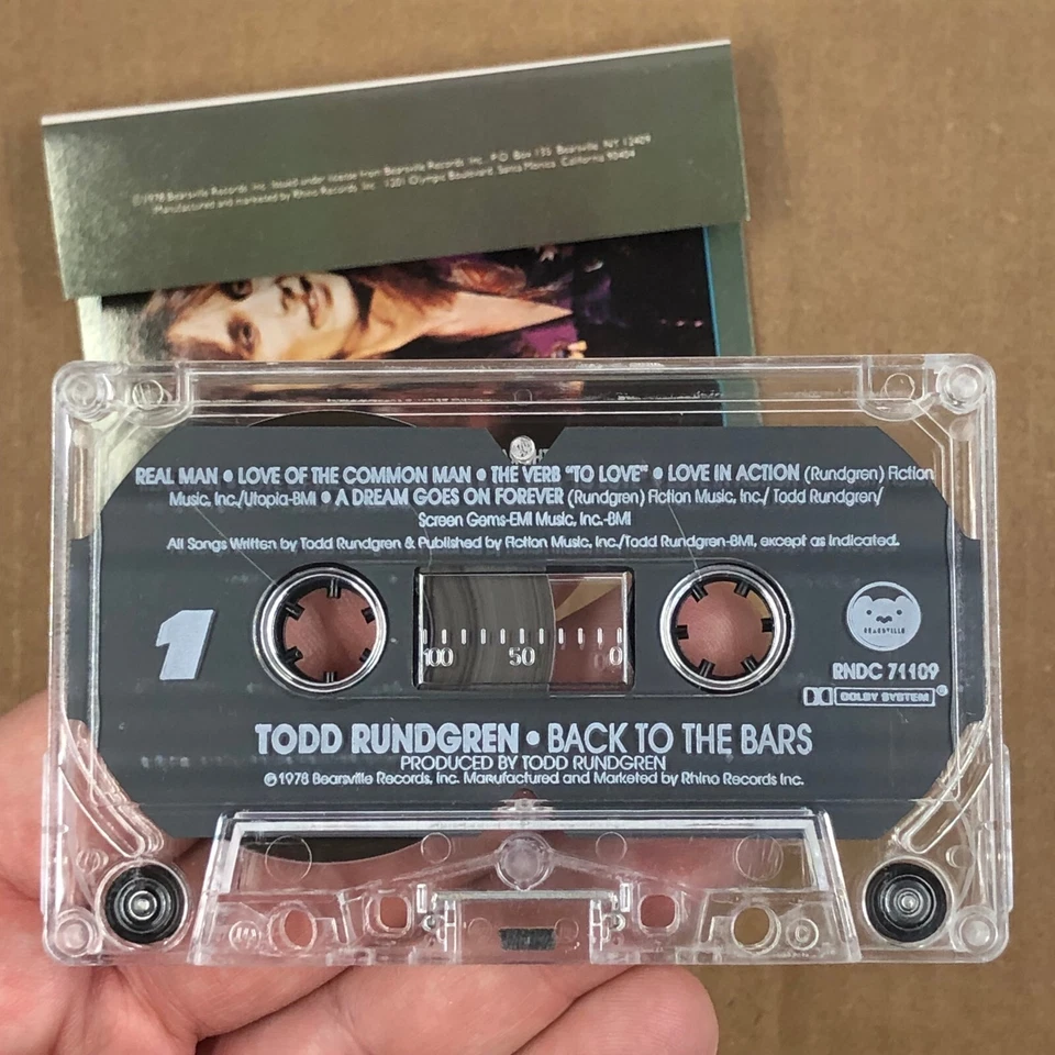 TODD RUNDGREN Cassette Tape 70s Rock Pop BACK TO THE BARS STEVIE NICKS HIPGNOSIS Foto 2 de 4