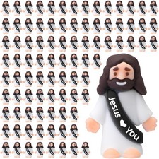 100 Pcs Jesus Figures Rubber Pocket Toys for Sunday School Gifts