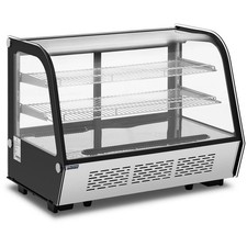 K&uuml;hlvitrine 160 L Kuchentheke 3 Ebenen K&uuml;hltheke Edelstahl + Glas 2 - 10 &deg;C