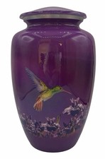 Purple Hummingbird Cremation Urn for Human Cremation Ashes Adult Aluminum