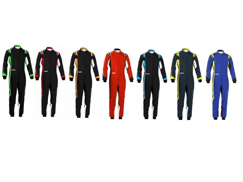 TUTA SPARCO THUNDER GO-KART ADULTO RACING SUIT NEROARANCIO FLUO XL