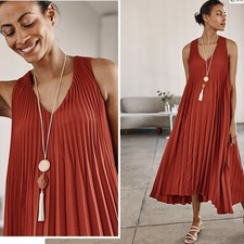 J.Jill Wearever Collection Womens Large Sunburst Pleated Elliptical Midi Dress