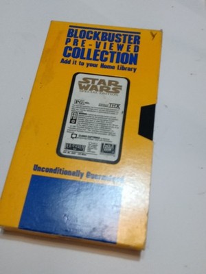 Star wars Blockbuster VHS Previously Viewed Tape 