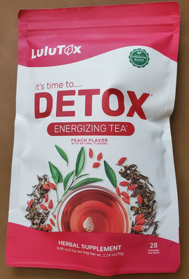 LULUTOX Detox Tea Energizing Tea Peach flavored 28 ct Expires 10/ 28