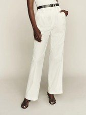 New Reformation oren White Stripe Trousers Size 16