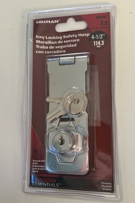 Hillman Hardware Essentials 4-1/2'' Key Locking Chrome Safety Hasp 852237