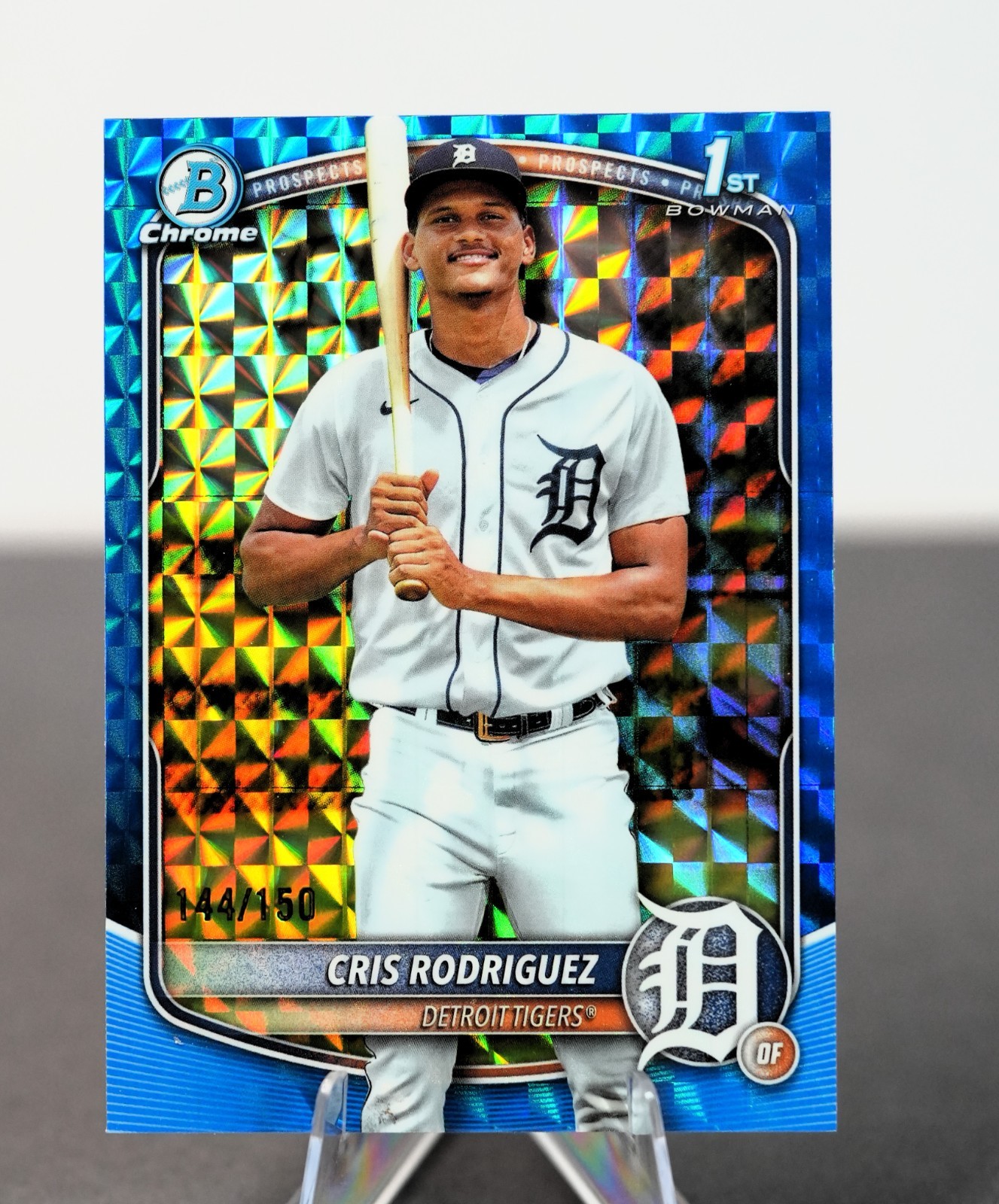 2025 Bowman Chrome CRIS RODRIGUEZ 1st Bowman BLUE REFRACTOR Geometric /150