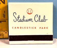 Vintage San Francisco Giants Stadium Club Candlestick Park Book of Matches MINT