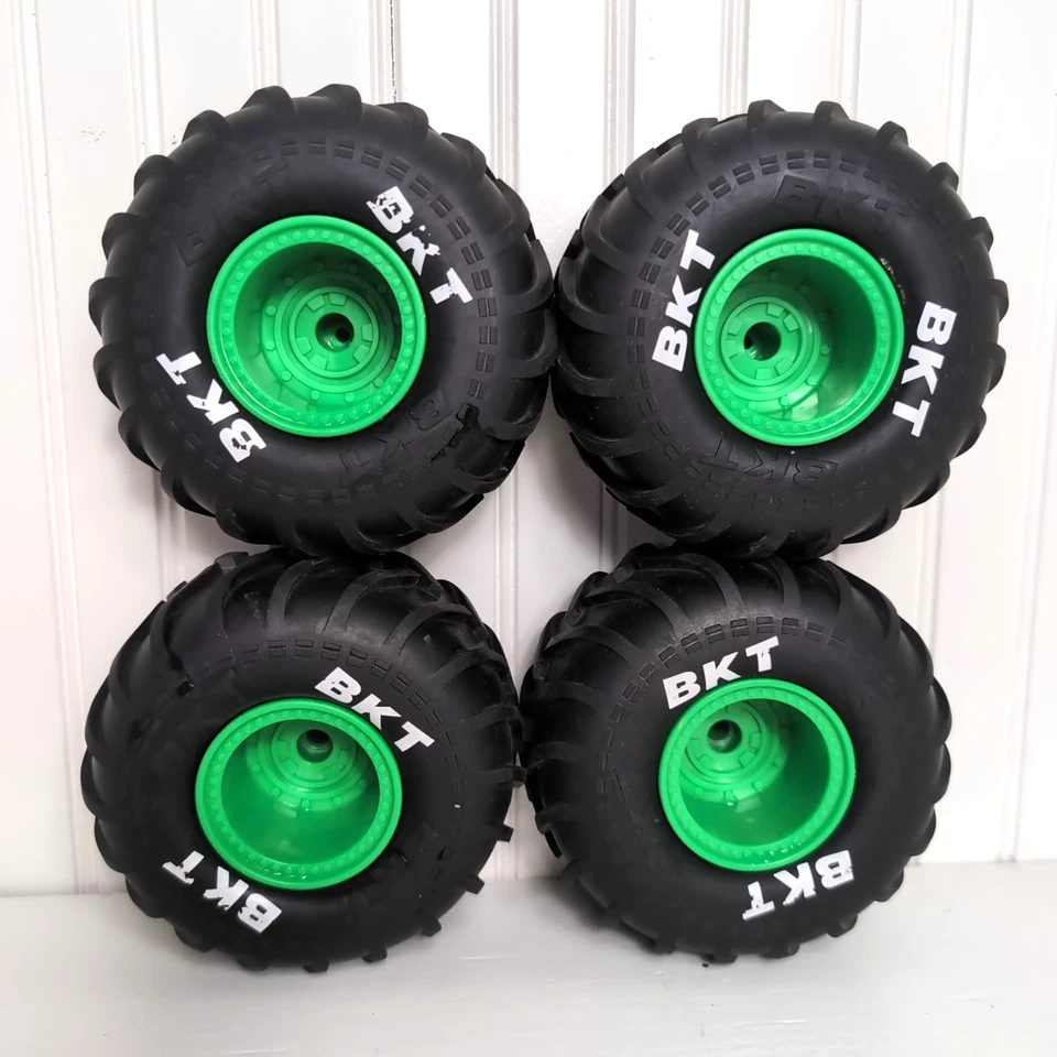 (4) Grave Digger Monster Jam 5" BKT Tires 1:15 Spin Master 66801 RC Truck Wheels - Image 3 of 4