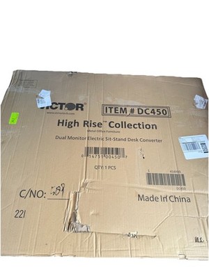 Victor High Rise Collection DC450 Dual 25'' Monitor Sit/Stand Workstation