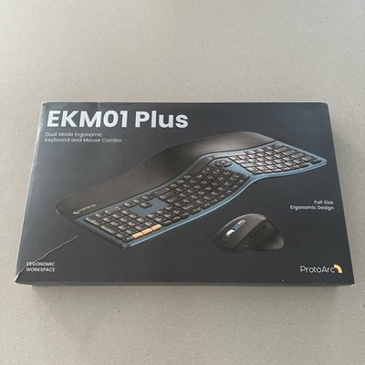 ProtoArc EKM01 Plus Dual Mode Ergonomic Keyboard And Mouse Combo Black Blue