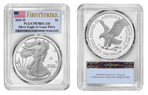 2025 (PR70) LASER Beam Privy Proof American Silver Eagle $1 PCGS FS First Strike