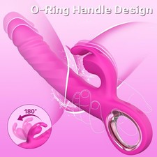 Consolador vibrador de empuje para mujer, juguetes sexuales 3 en 1