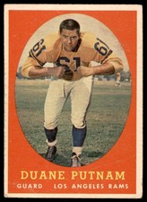 1958 Topps #55 DUANE PUTNAM  Los Angeles Rams  VGEX