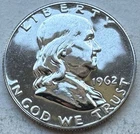 1962 Proof Franklin Half Dollar 90% Silver-INV#9117