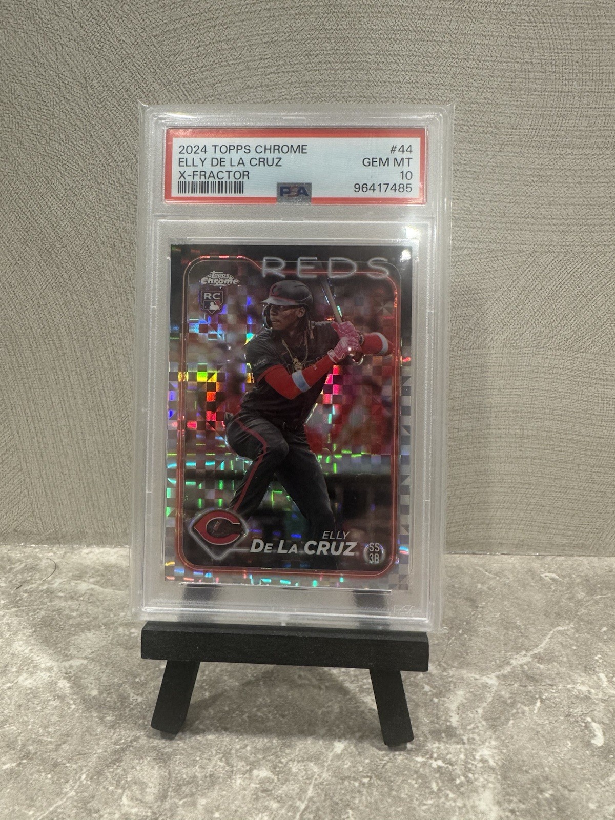 Topps 2024 Chrome Elly De La Cruz Rookie #44 X-Fractor PSA 10