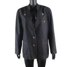 Distler Trachten Wool Blend Jacket UK 18 D 44   Black Bavarian Blazer Loden