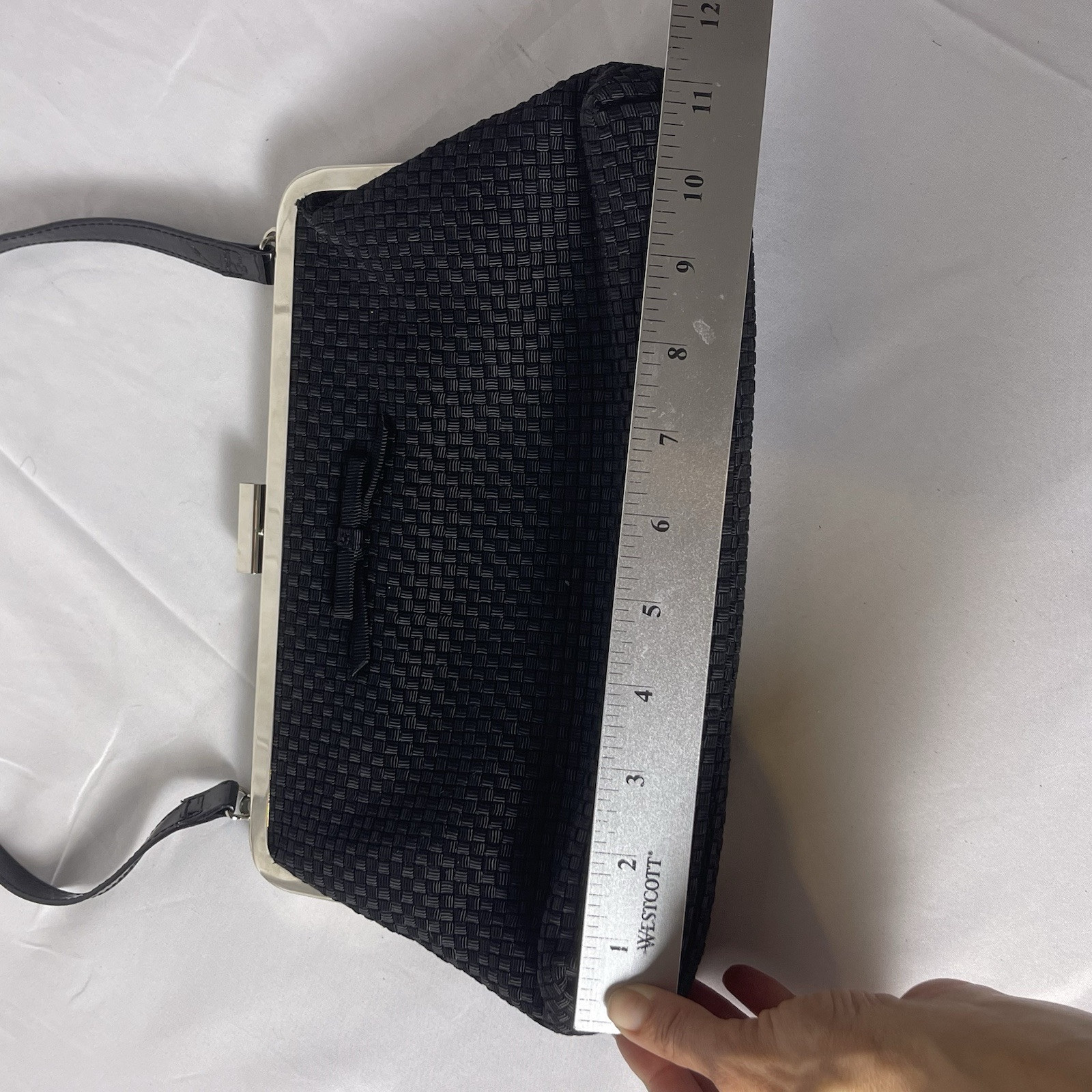 Vintage The SAK Black Clutch With Bow Handbag Purse