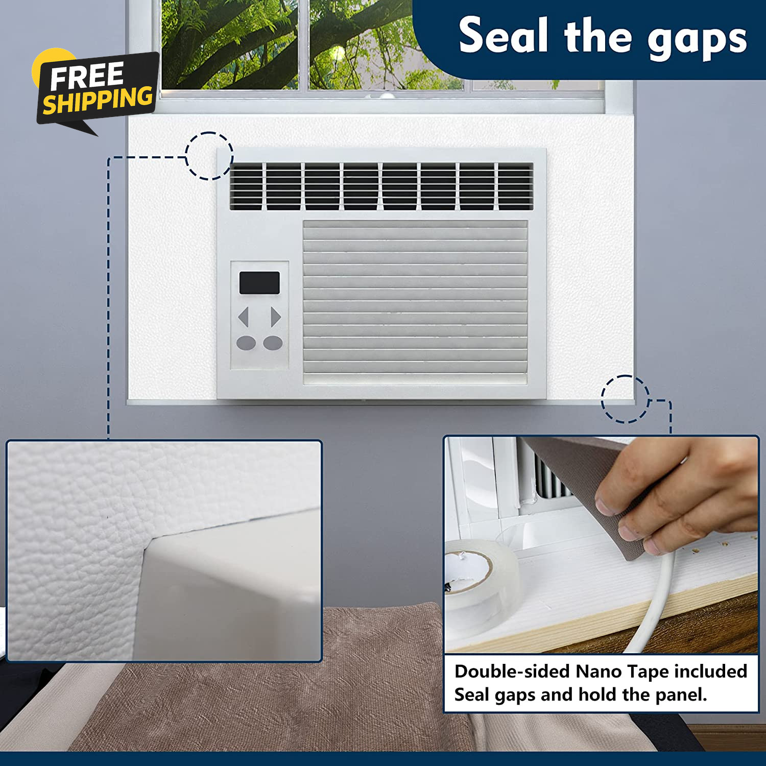 Window Air Conditioner Surround Foam Insulation Panels,Ac Side Insulating Sun