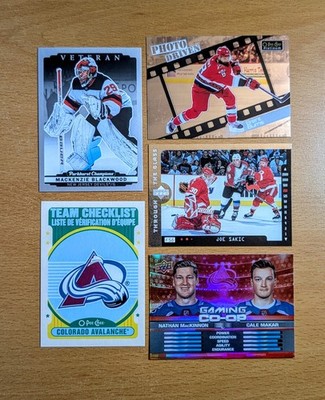 COL Avalanche 5 Insert lot - MacKinnon, Makar, Blackwood, Sakic, Burns - NM!