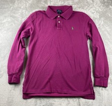 Polo Ralph Lauren long Sleeve polo Kids Girls Fuchsia Top L 14-16