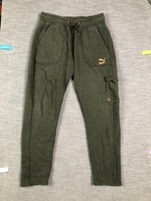 Puma Sweatpants Mens Medium Green Joggers Car...