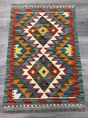 Vintage Kelim Traditionell Handgefertigt Orientalisch Wolle Kelim 3ftx1ft11inc 90cmx61cm