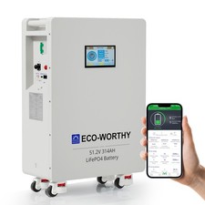 WORTHY 16kWh Batteriespeicher 48V 314Ah LiFePO4 Batterie PV Heimsicherung