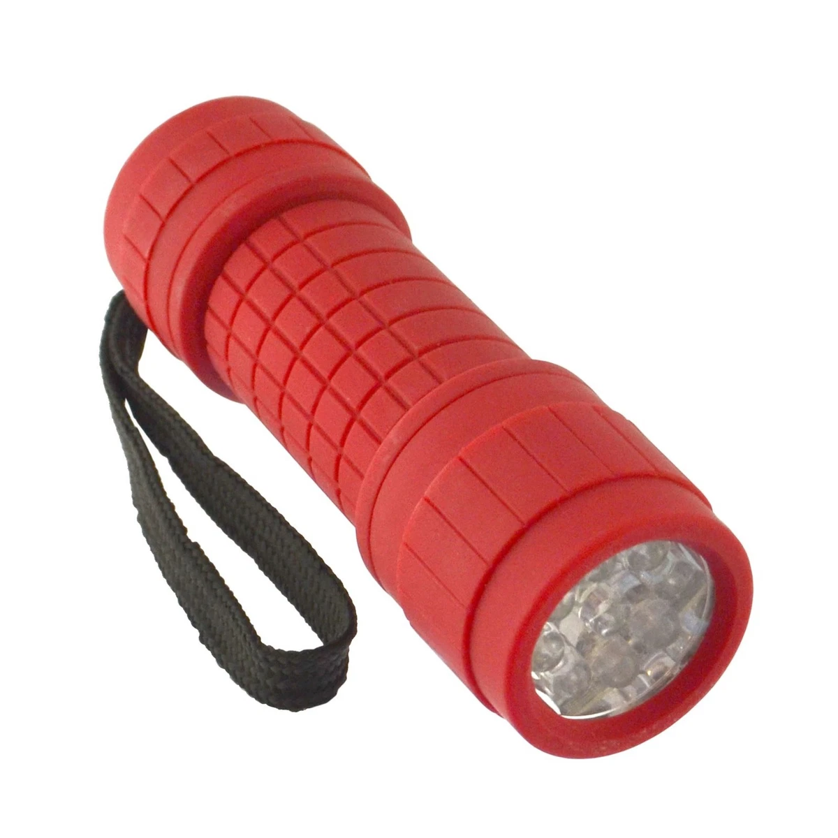 9 LED Rojo Antorcha Luz Mini Linterna Camping Senderismo Estuche de Goma GAR69