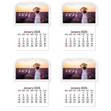 2026 Mini Stick on Calendar Small Monthly Peel and sea of flowers