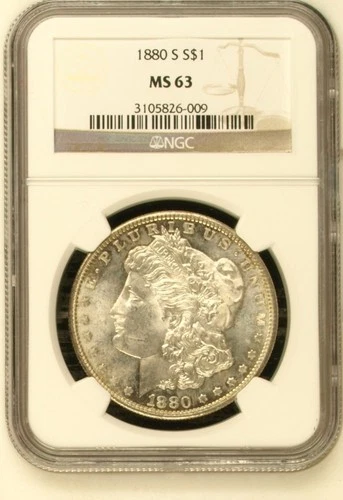1880 S Morgan Silver Dollar NGC MS-63