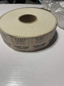 Vintage Coin‑Tainer Double Raffle Ticket Roll Made & Printed in USA