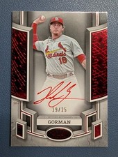 2024 Topps Tier One - Nolan Gorman #BOA-NG Red Auto #/25 St. Louis Cardinals