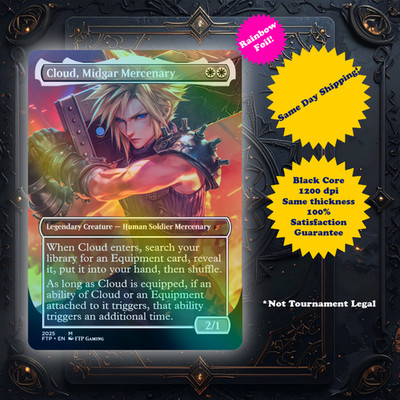 Cloud Midgar Mercenary - Foil High Quality Custom Art Playtest card for MTG