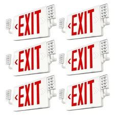 6 Pack LED Double-Sided Exit Sign with Emergency Lights, Adjustable LED Emerg...
