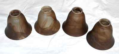 4 Dark Brown Faux Alabaster Glass Ceiling Fan Light Shade with 2-1/8-in Fitter