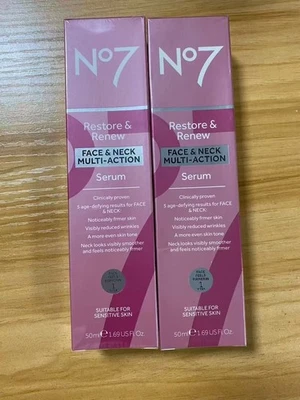2pack No7 Restore and Renew Neck & Multi Action Serum 50ml (Total 100ml