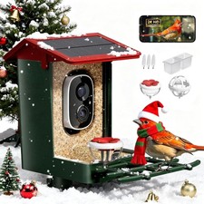 Smart Bird Feeder With Camera Solar Powered Solar Roof - New