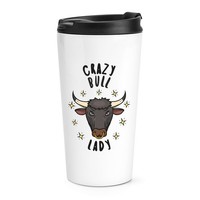VerrüCkte Bull Damen Stars Reise Becher Tasse Lustig Tiere Thermo Becher Scherz