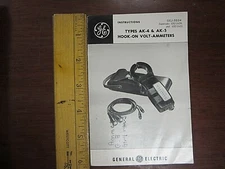 General Electric Instructions Types AK-4 & AK-5 Hook-On Volt-Ammeters GEJ-3224