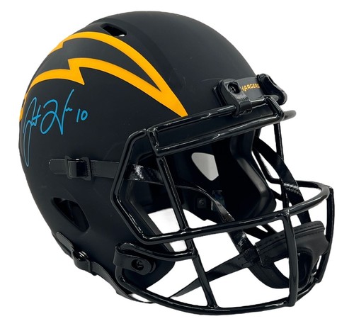 Justin Herbert Signed F/S Replica Eclipse Helmet BAS Beckett Witnessed - Picture 3 of 8