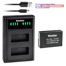 Kastar Battery LLD2 USB Charger for Canon LP-E17 LC-E17  Canon EOS M5 Camera