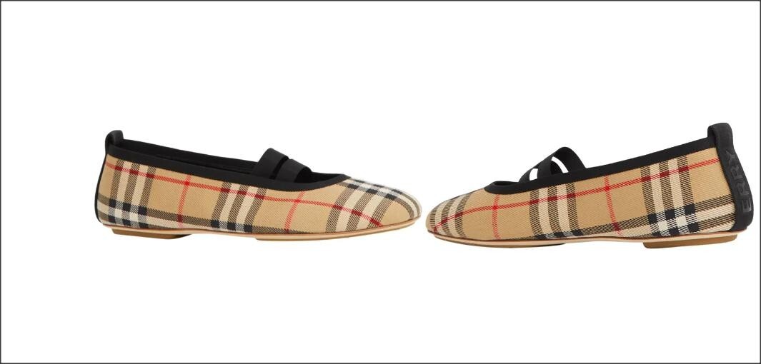 New Auth BURBERRY Shoes Flat Ballerina Grace Women Logo Check Canvas EU37 NWOB thumbnail 19